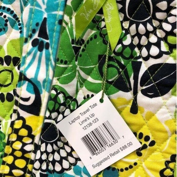 NWT Vera Bradley Laptop Travel Tote Lime's Up - Picture 2 of 4
